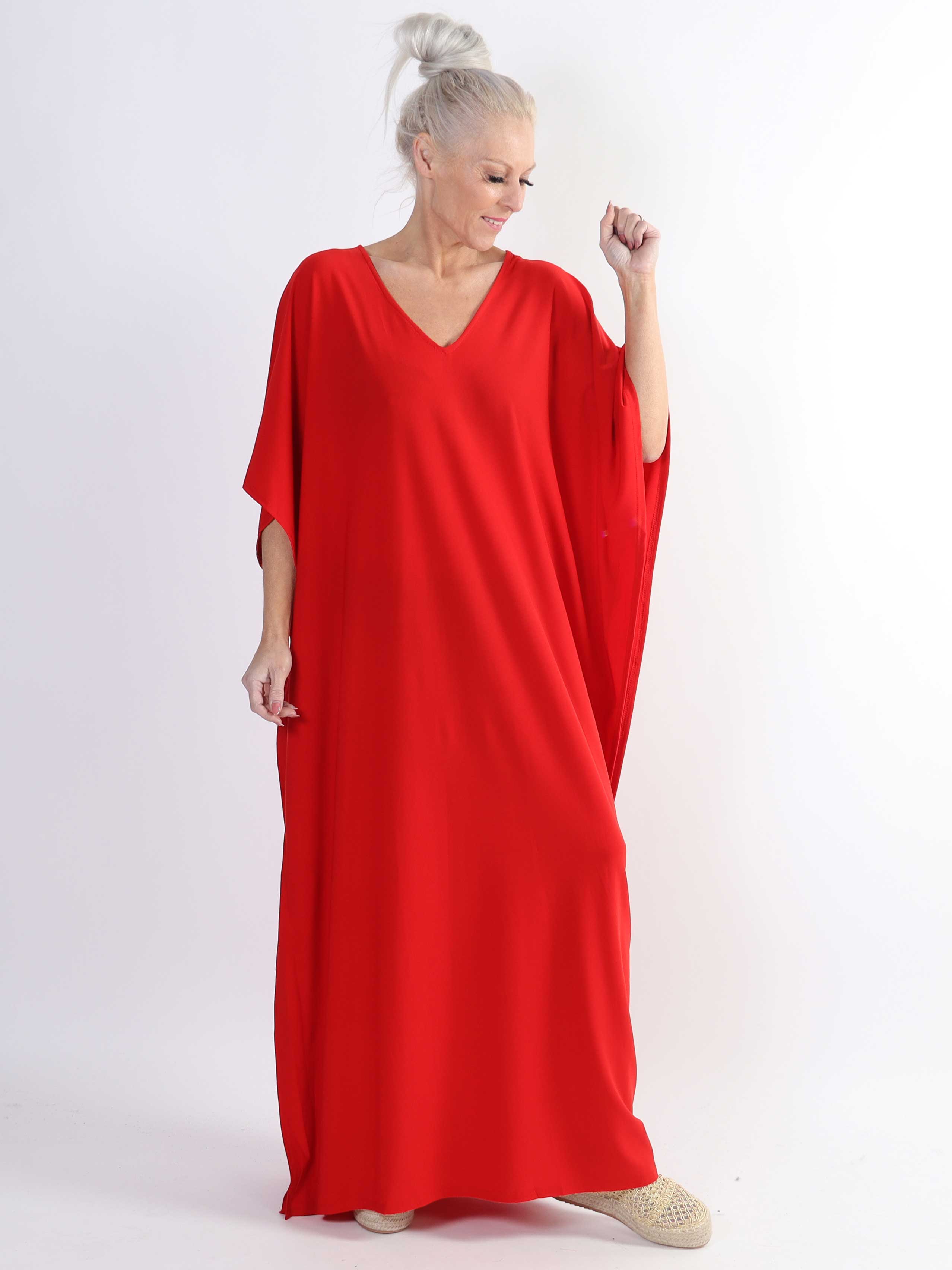 Azmina Plain Long - Ensfarvet elastisk plus size tunika